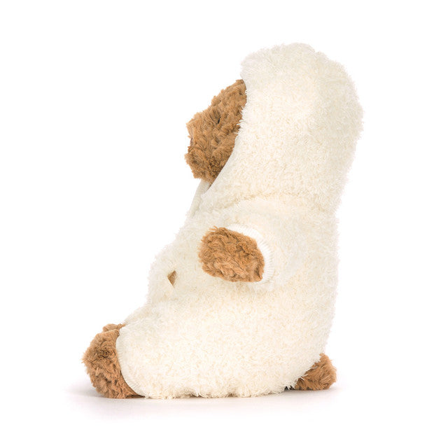side view of Bartholomew Bear All-In-One Outfit Plush Toy
