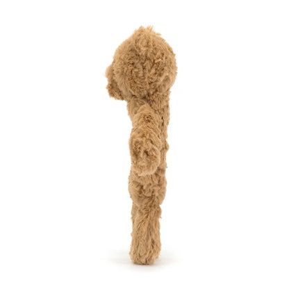 side view of Bartholomew Bear Ring Rattle Plush Toy