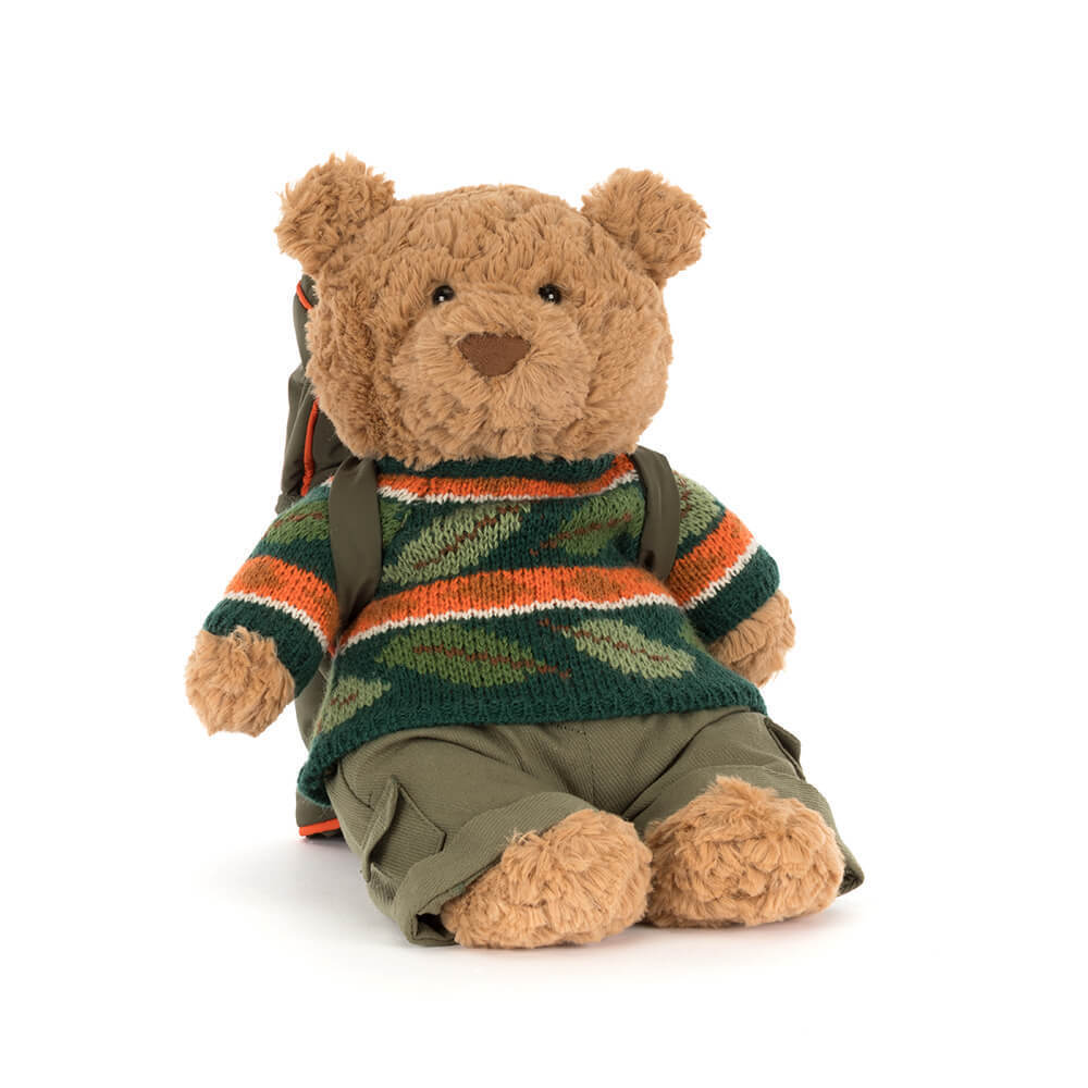 front view of Bartholomew Bear Hiking Outfit Plush Toy