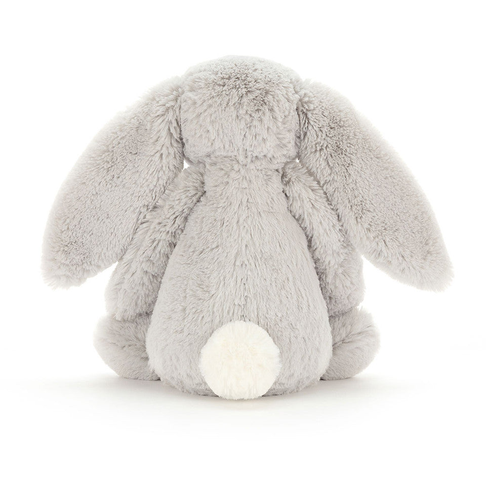 back view of Bashful Silver Bunny Plush Toy