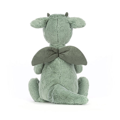 Back view of Bashful Dragon Plush Toy.