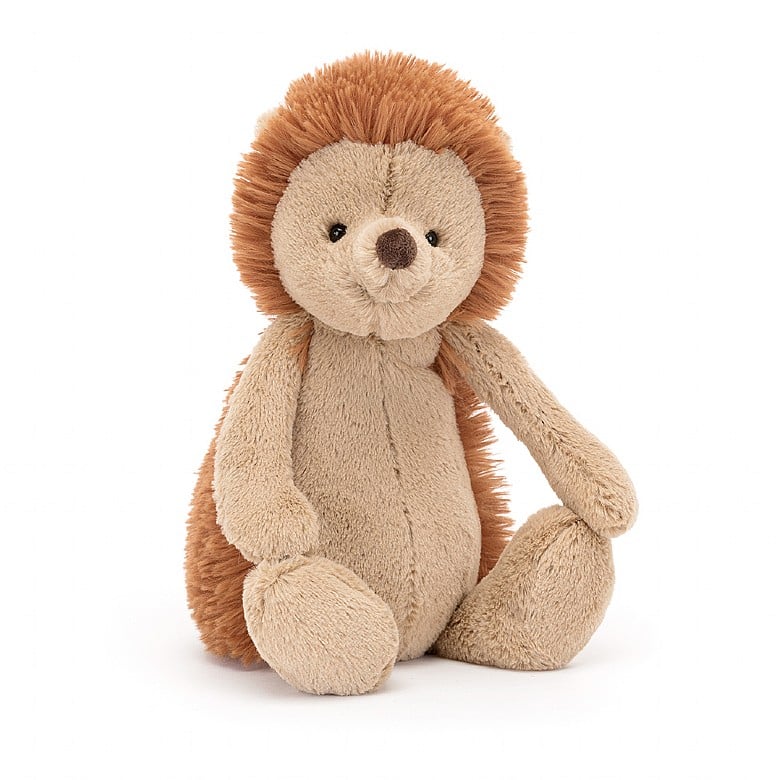 front view of the medium Bashful Hedgehog Plush Toy displayed against a white background