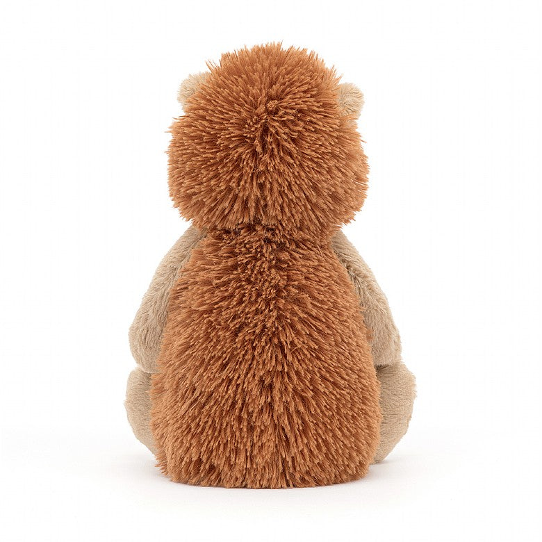 back view of the medium Bashful Hedgehog Plush Toy displayed against a white background