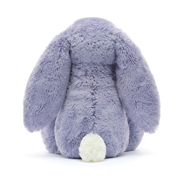 back view of bashful viola bunny plush toy