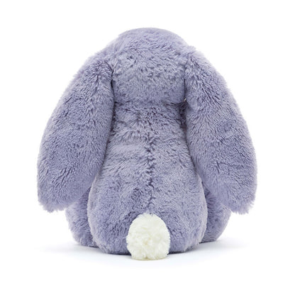 back view of bashful viola bunny plush toy