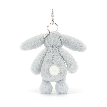 back view of silver Bashful Bunny Bag Charm Plush Toy