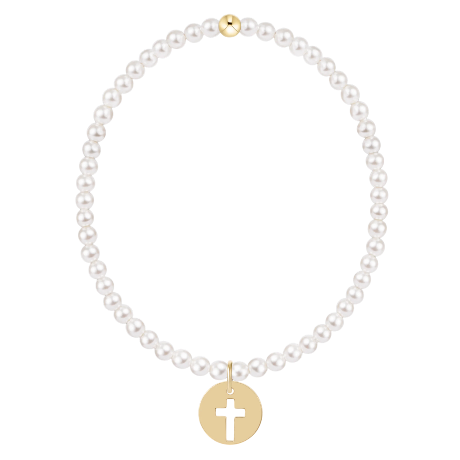 enewton classic pearl bracelet with blessed (cross)  gold disc