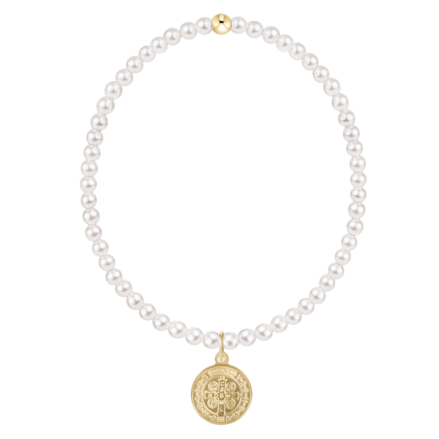 enewton pearl bracelet with gold blessing disc