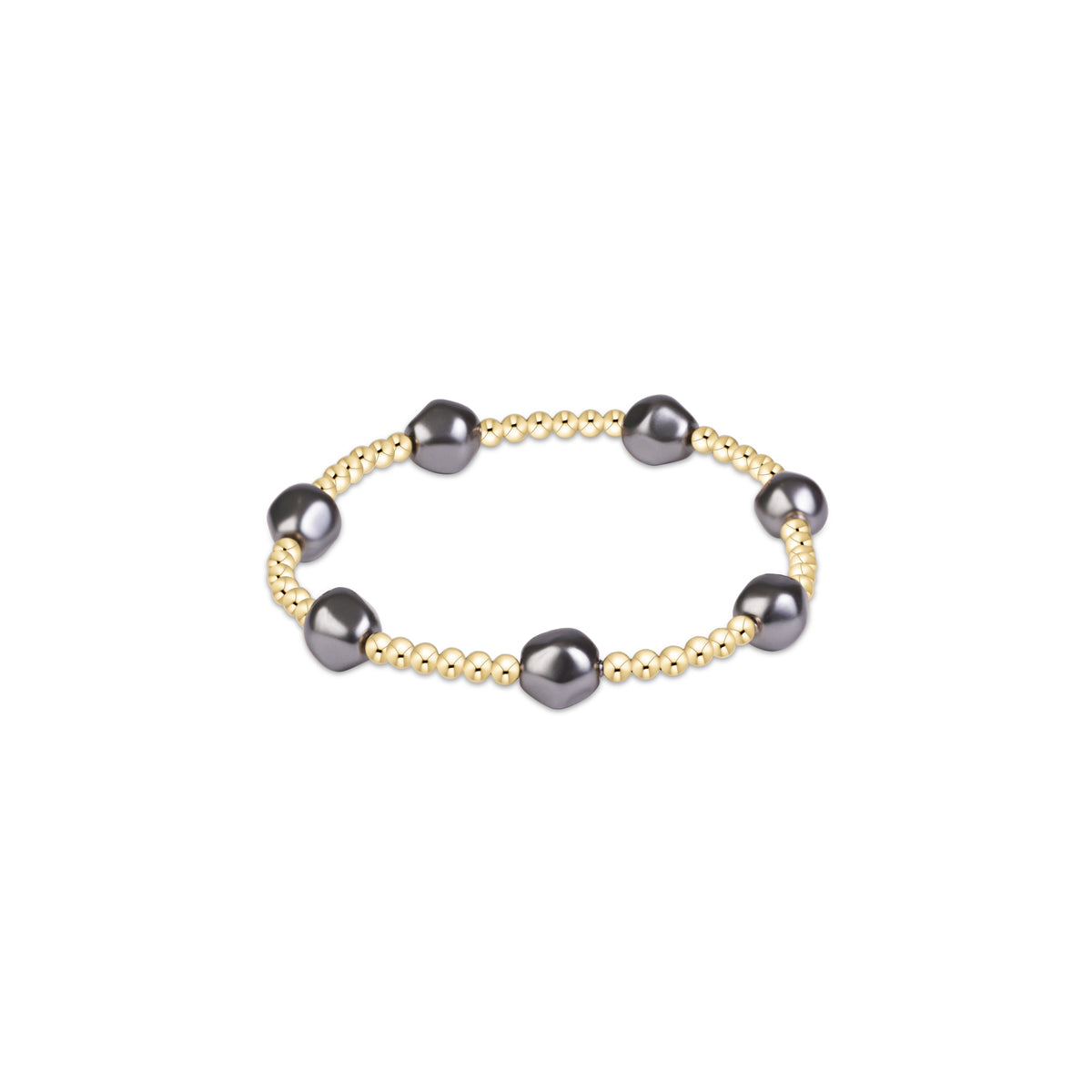 the Extends Admire Pearl Dark Grey 3mm Gold Bracelet