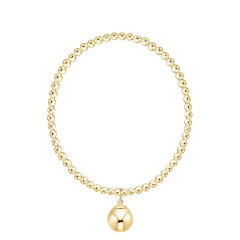 classic gold 3mm bracelet - classic gold 10mm charm