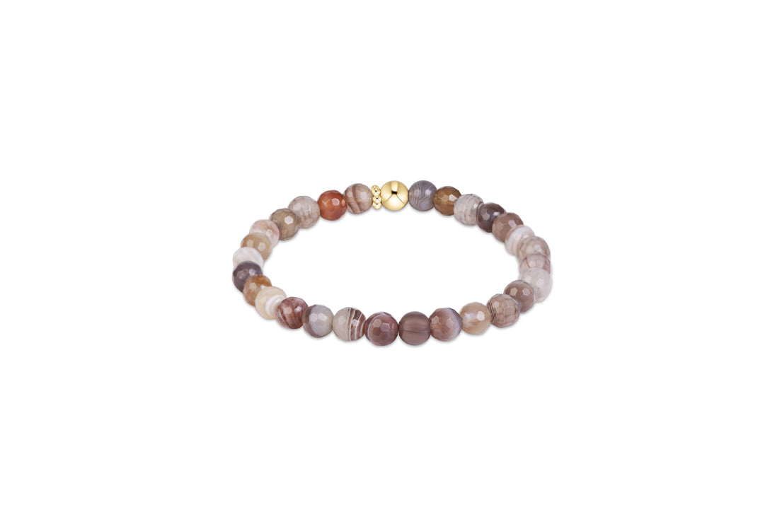 the Extends Classic Gemstone 6mm Bracelet, Botswana Agate