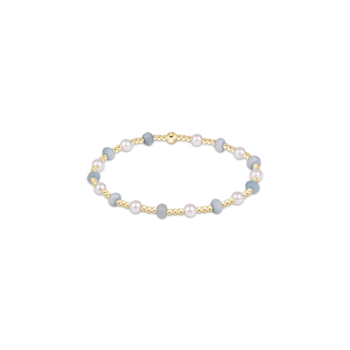 the Extends Sincerity Gemstone & Pearl 4mm Bracelet, Aquamarine