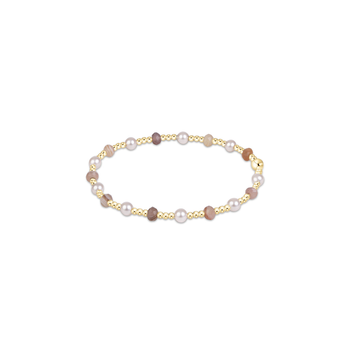 the Extends Sincerity Gemstone & Pearl 4mm Bracelet, Botswana Agate