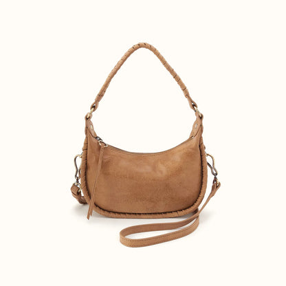 front view of the mia crossbody small in whiskey