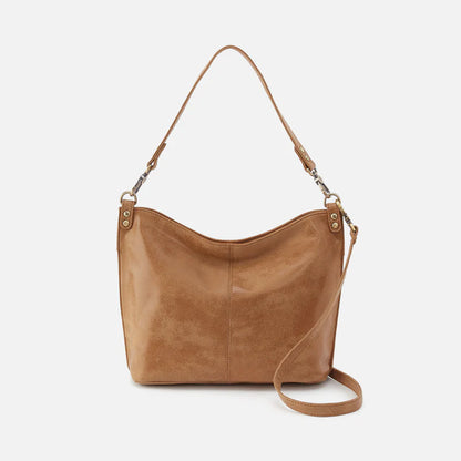 front view of pier in buffed leather whiskey