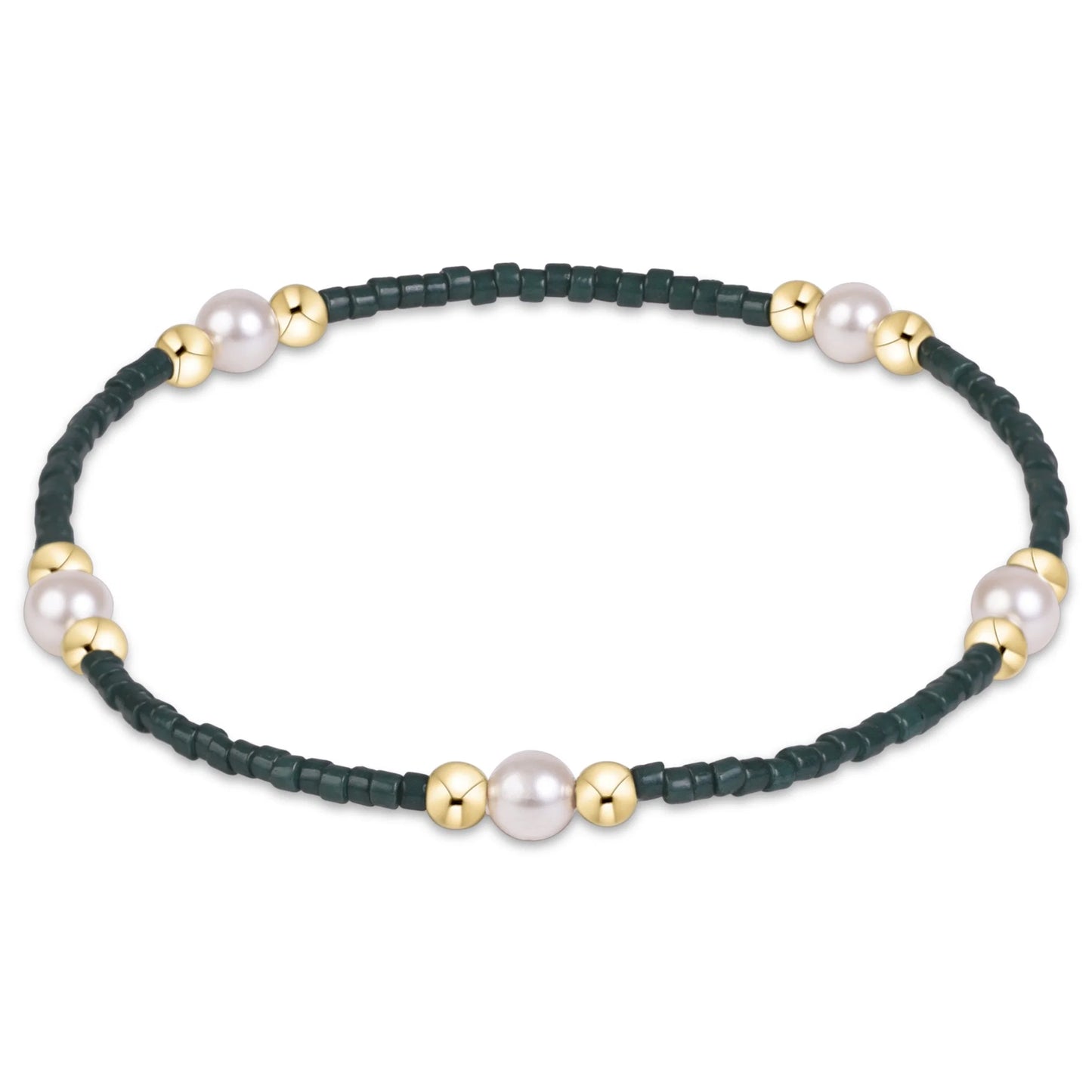 enewton Gameday Hope Purpose Pearl Bracelet in Dark Green