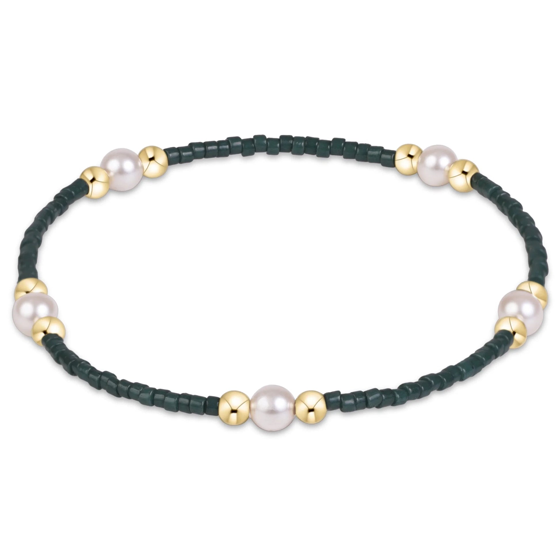 enewton Gameday Hope Purpose Pearl Bracelet in Dark Green
