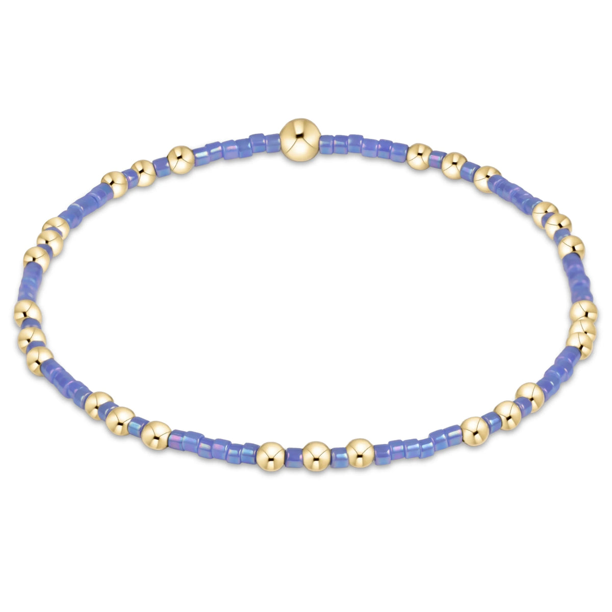  Hope Joy Pattern 2mm Bead Bracelet, Light Blue