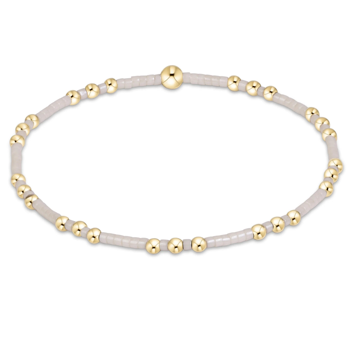 Hope Joy Pattern 2mm Bead Bracelet, Milkshake