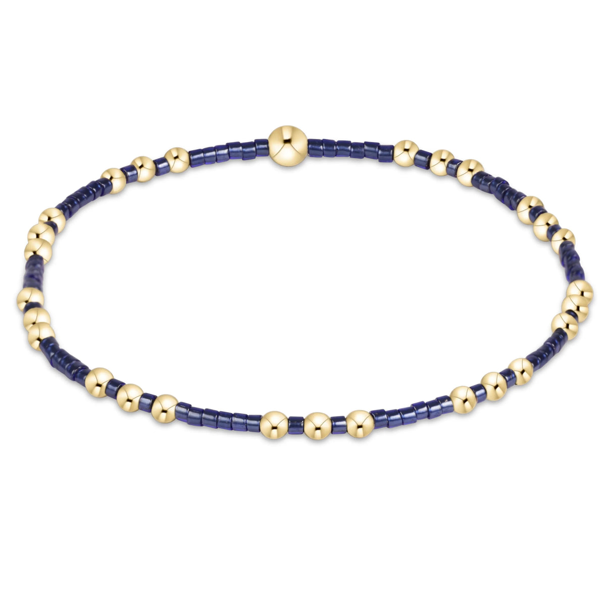 Hope Joy Pattern 2mm Bead Bracelet, Navy