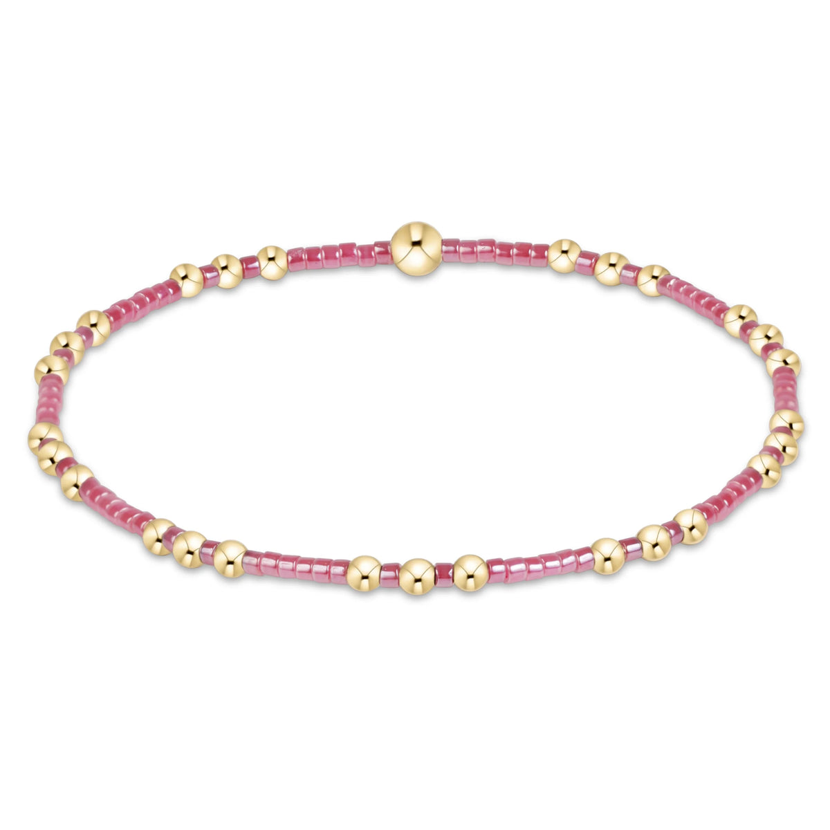Hope Joy Pattern 2mm Bead Bracelet, Pink Champagne