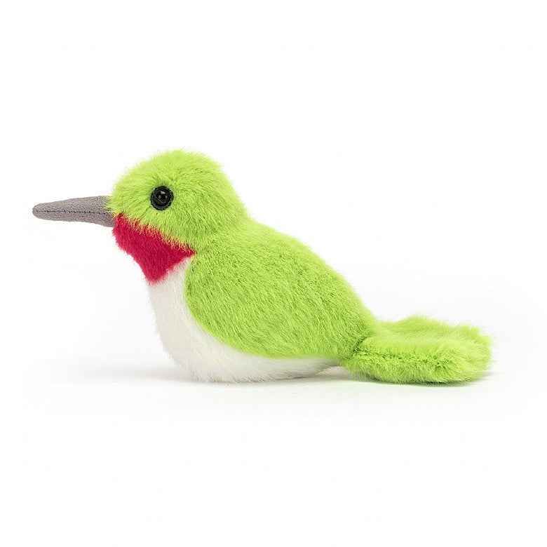 side view of the Birdling Hummingbird Plush Toy displayed against a white background