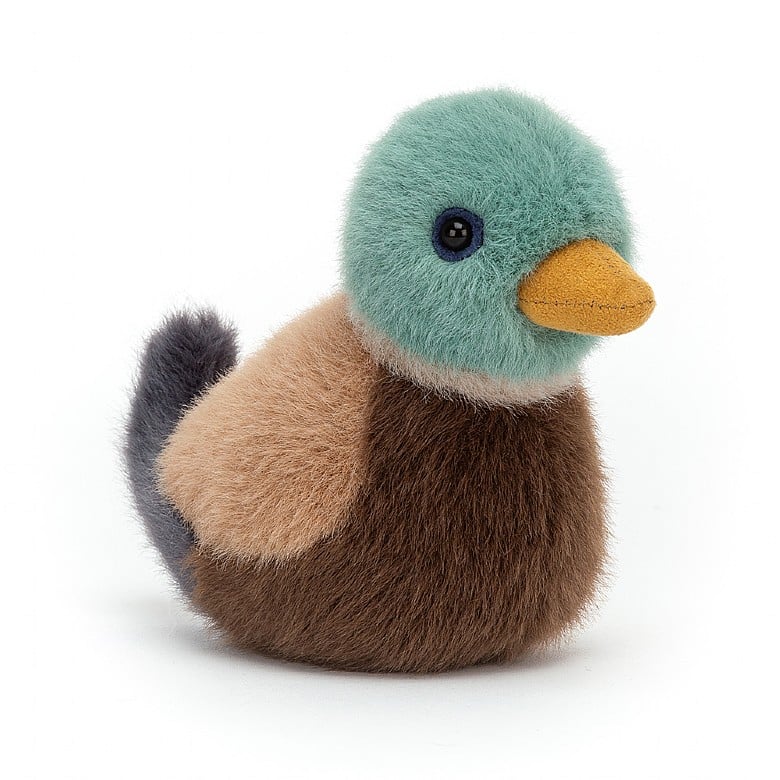 front angled view of the Birdling Mallard Plush Toy displayed against a white background