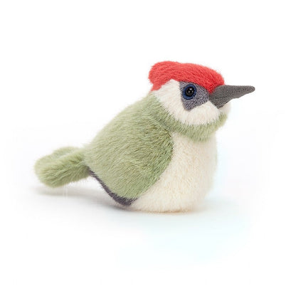 front angled view of the Birdling Woodpecker Plush Toy displayed against a white background