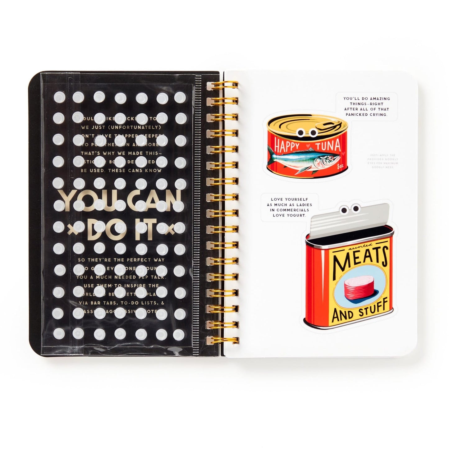 open view of sticker book