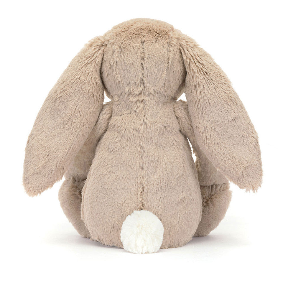 Back view of beige blossom bunny.