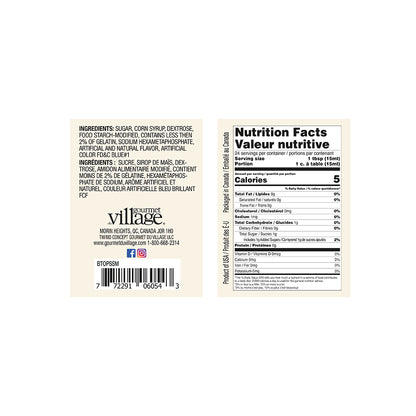 Nutrition facts label and ingredients list on a white background