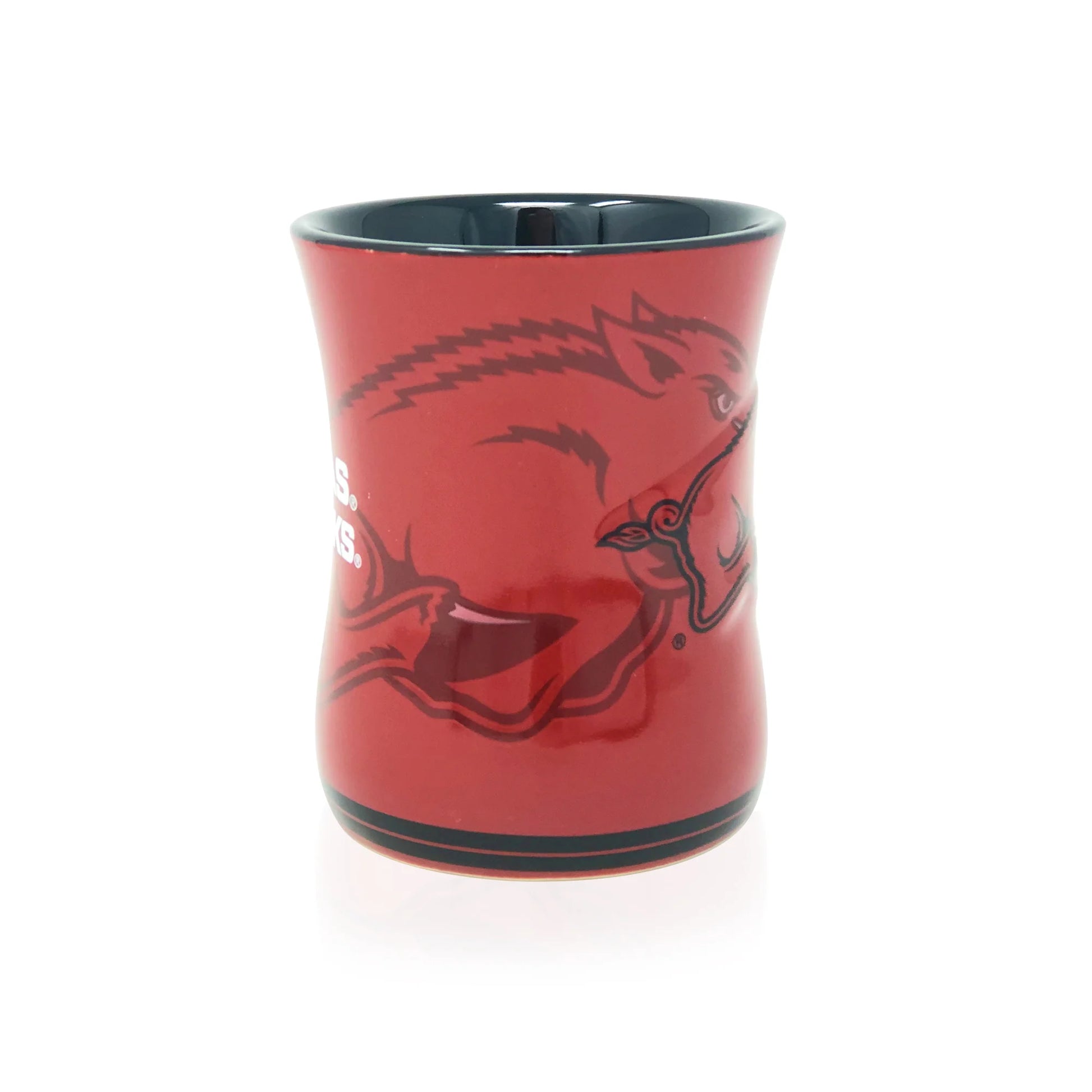 side view of razorback mug.