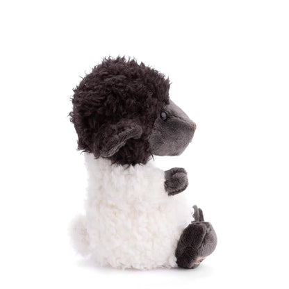 side view of Black and white Sheep Plush Toy