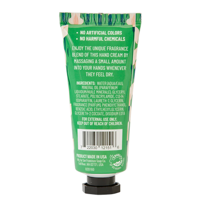 back of tube of Fresh Bamboo & Lily hand cream.