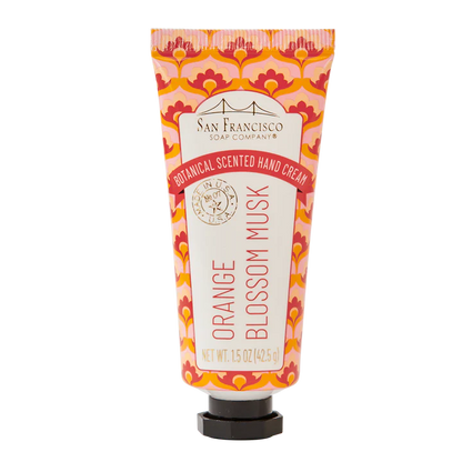 orange tube of Orange Blossom Musk hand cream.