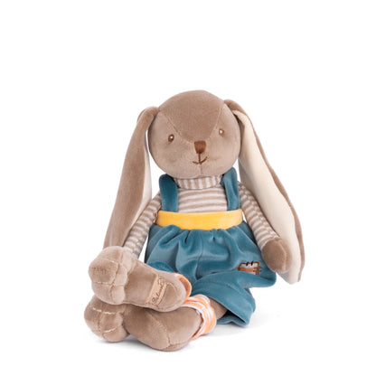 bunny brother plush toy seated on a white background