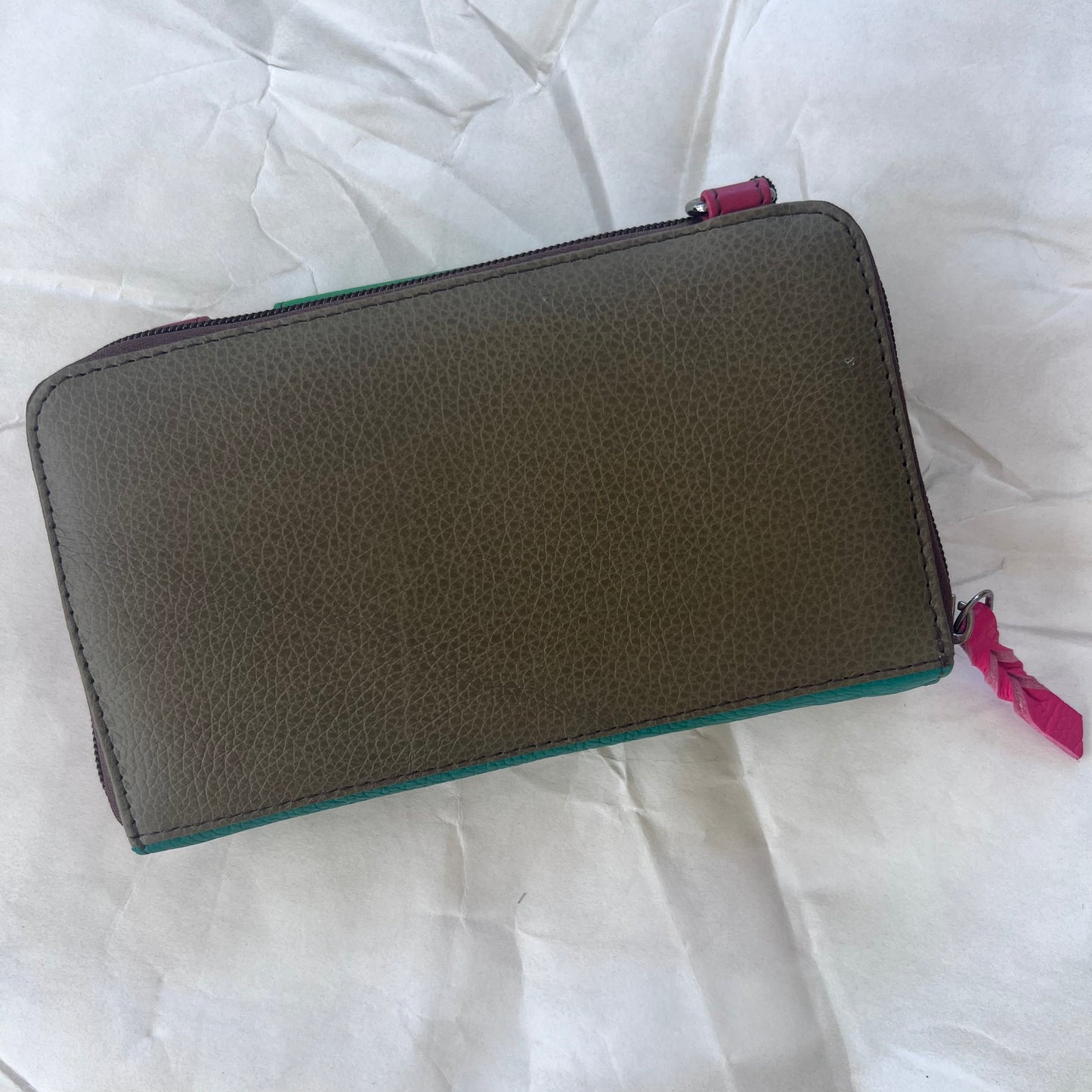 back view of green Beatrice Clutch