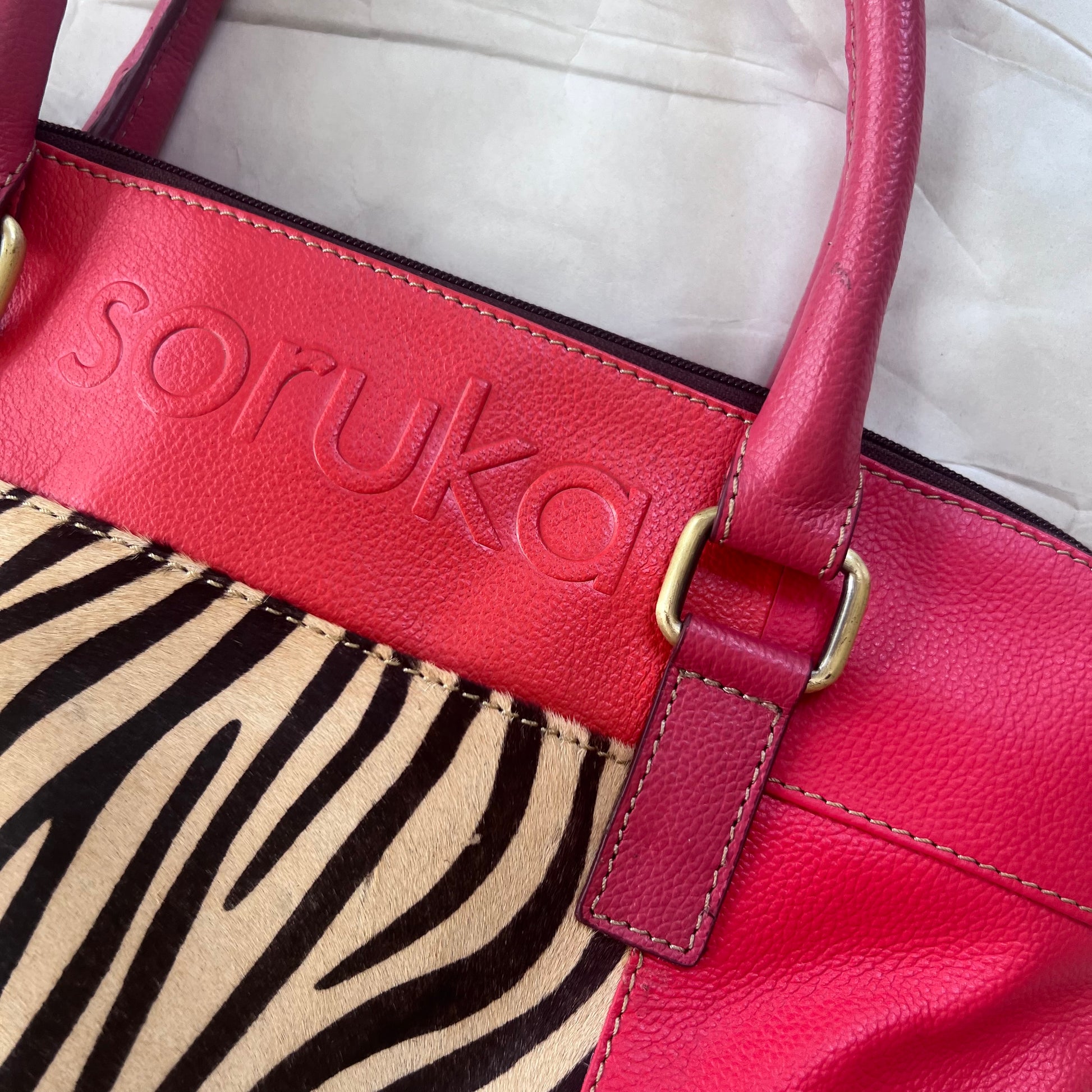 close-up of flamingo Emilia Briefcase