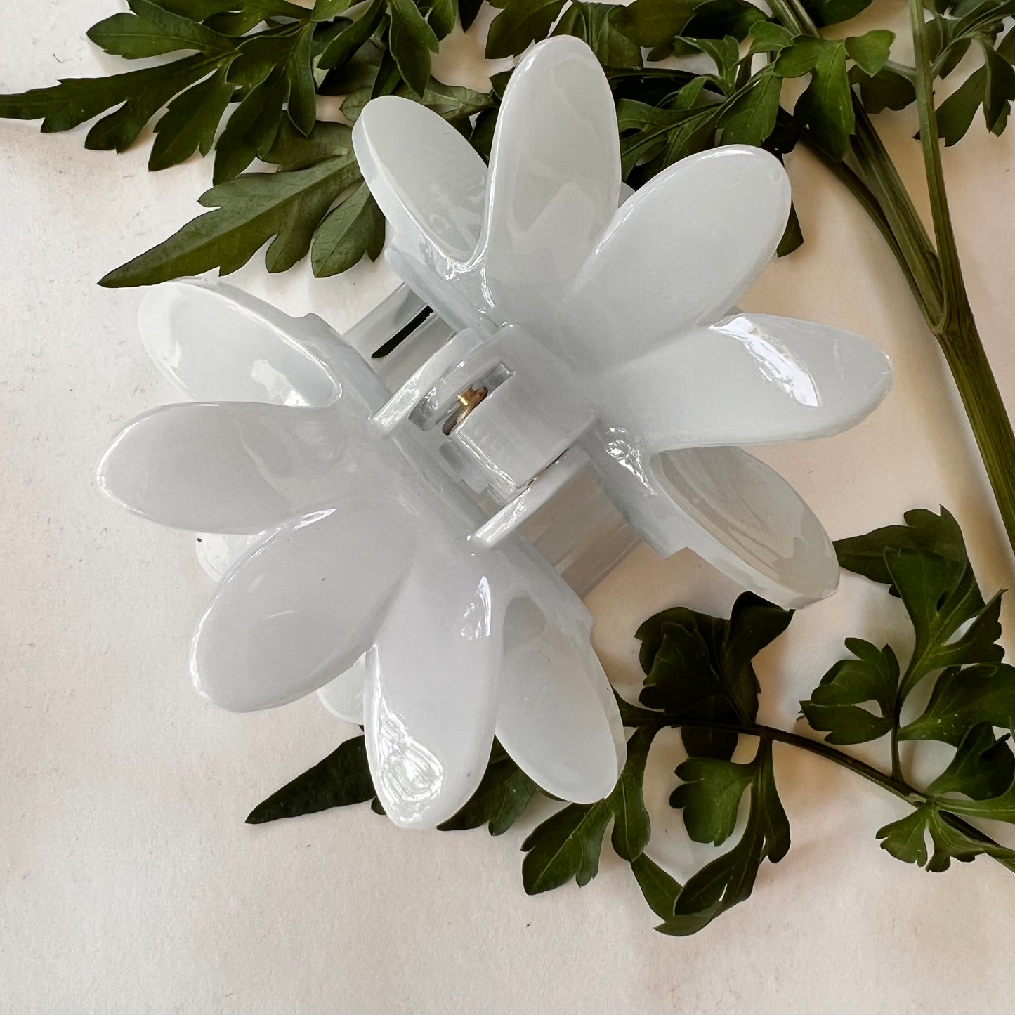 white water lily hair clips.