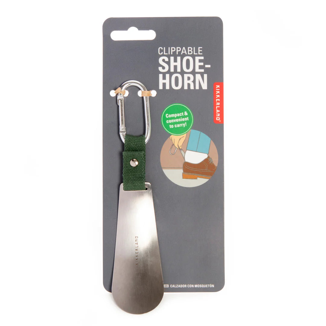 Clippable Shoehorn on its card packaging.