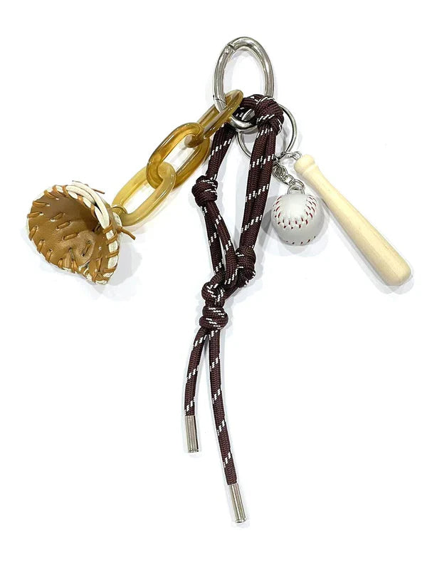 baseball bag charm on a white background