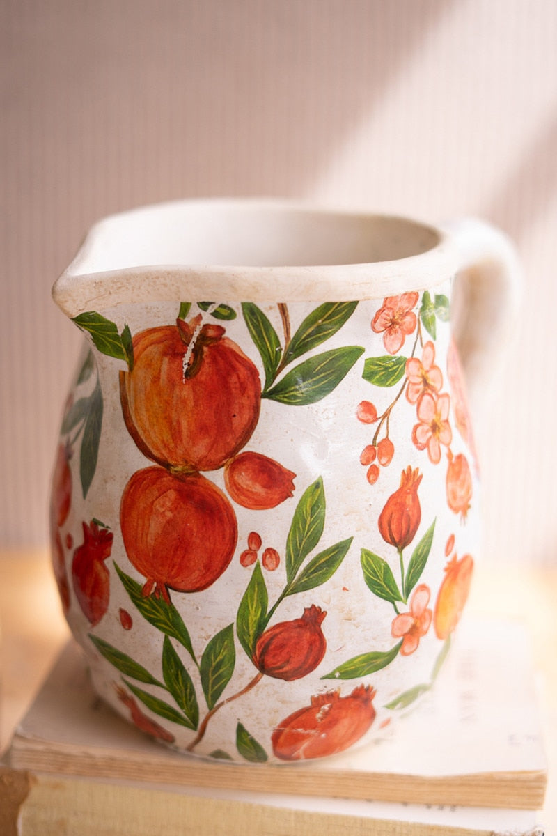 close-up of Pomegranate Pitcher on a table