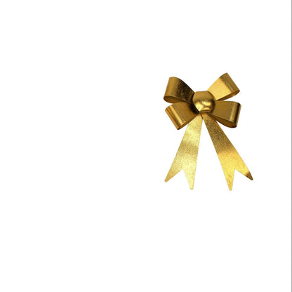 smallest gold metal bow shown on a white background
