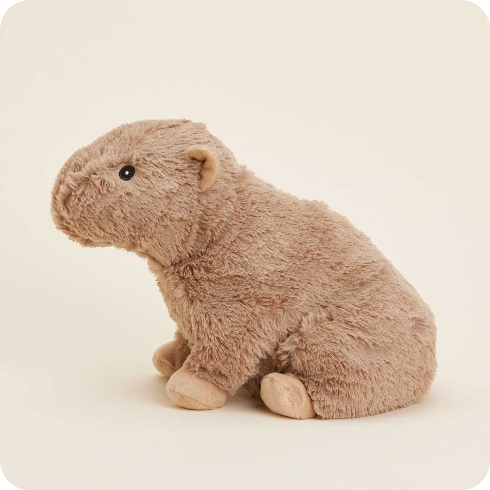 side view of capybara plush toy