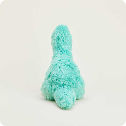 back view of teal dinosaur plush toy