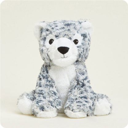 front view of snow leopard plush toy