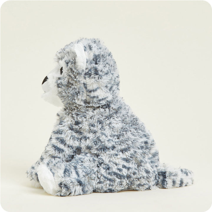 side view of snow leopard plush toy