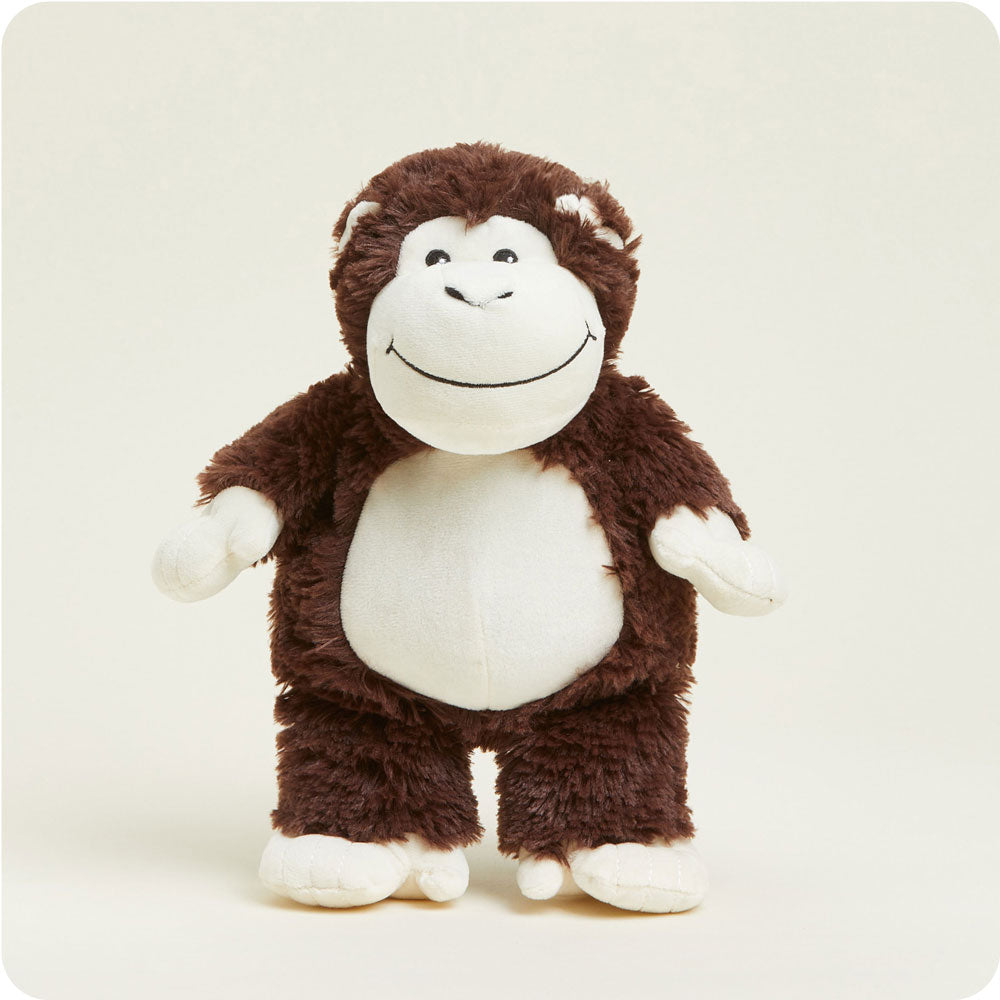 standing view of monkey plush toy