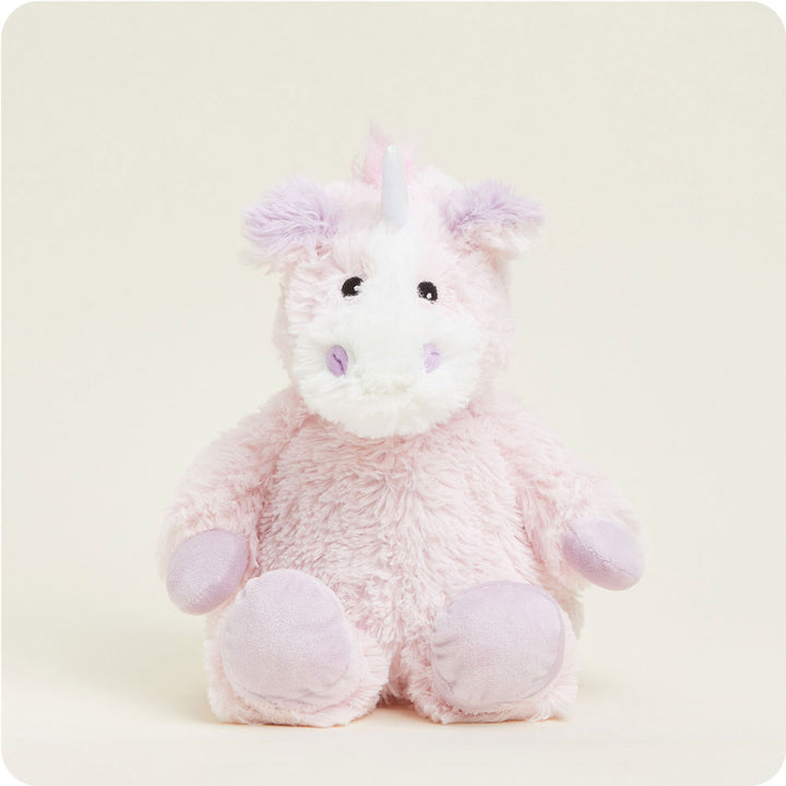 front view of pink unicorn plush toy