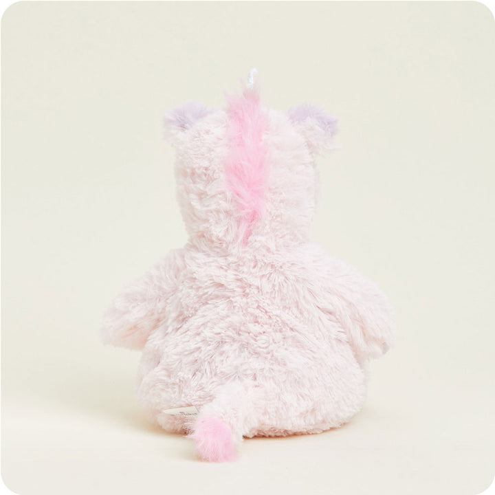 back view of pink unicorn plush toy